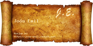 Joós Emil névjegykártya